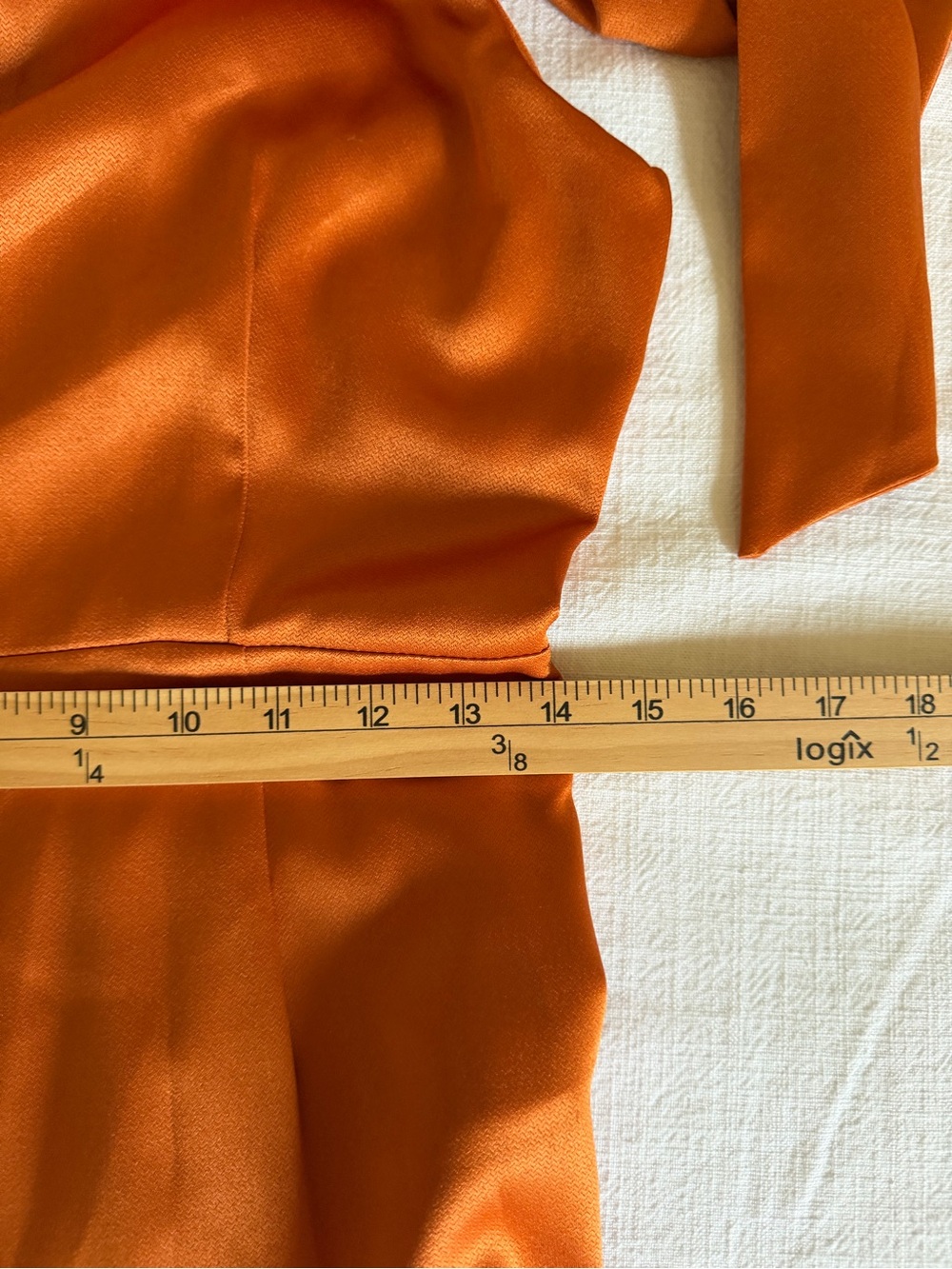 Satin Tie-Shoulder Strap in Burnt Orange Maxi Dress - Picture 8 of 9